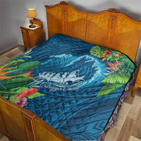 Outrigger Canoe Blue Quilt On The Waves