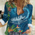Outrigger Canoe Blue Women Casual Shirt On The Waves
