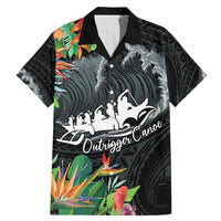 Outrigger Canoe Black Family Matching Mermaid Dress and Hawaiian Shirt On The Waves