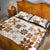 Vintage Hawaii Quilt Bed Set Hawaiian Quilt Kapa Mismatch Beige LT7 - Polynesian Pride