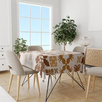 Vintage Hawaii Tablecloth Hawaiian Quilt Kapa Mismatch Beige LT7 - Polynesian Pride