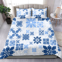 Vintage Hawaii Bedding Set Hawaiian Quilt Kapa Mismatch Blue LT7 - Polynesian Pride