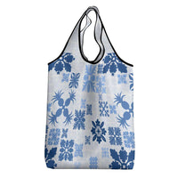 Vintage Hawaii Grocery Bag Hawaiian Quilt Kapa Mismatch Blue