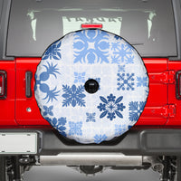 Vintage Hawaii Spare Tire Cover Hawaiian Quilt Kapa Mismatch Blue LT7 - Polynesian Pride