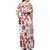 Vintage Hawaii Family Matching Off Shoulder Maxi Dress and Hawaiian Shirt Hawaiian Quilt Kapa Mismatch Red LT7 - Polynesian Pride