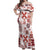 Vintage Hawaii Off Shoulder Maxi Dress Hawaiian Quilt Kapa Mismatch Red LT7 Women Red - Polynesian Pride