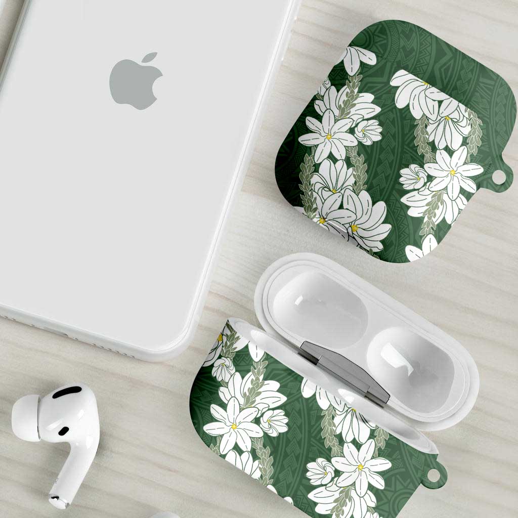 Ia Orana Tahiti Tiare AirPods Case Sage Green Lei - Polynesian Pride