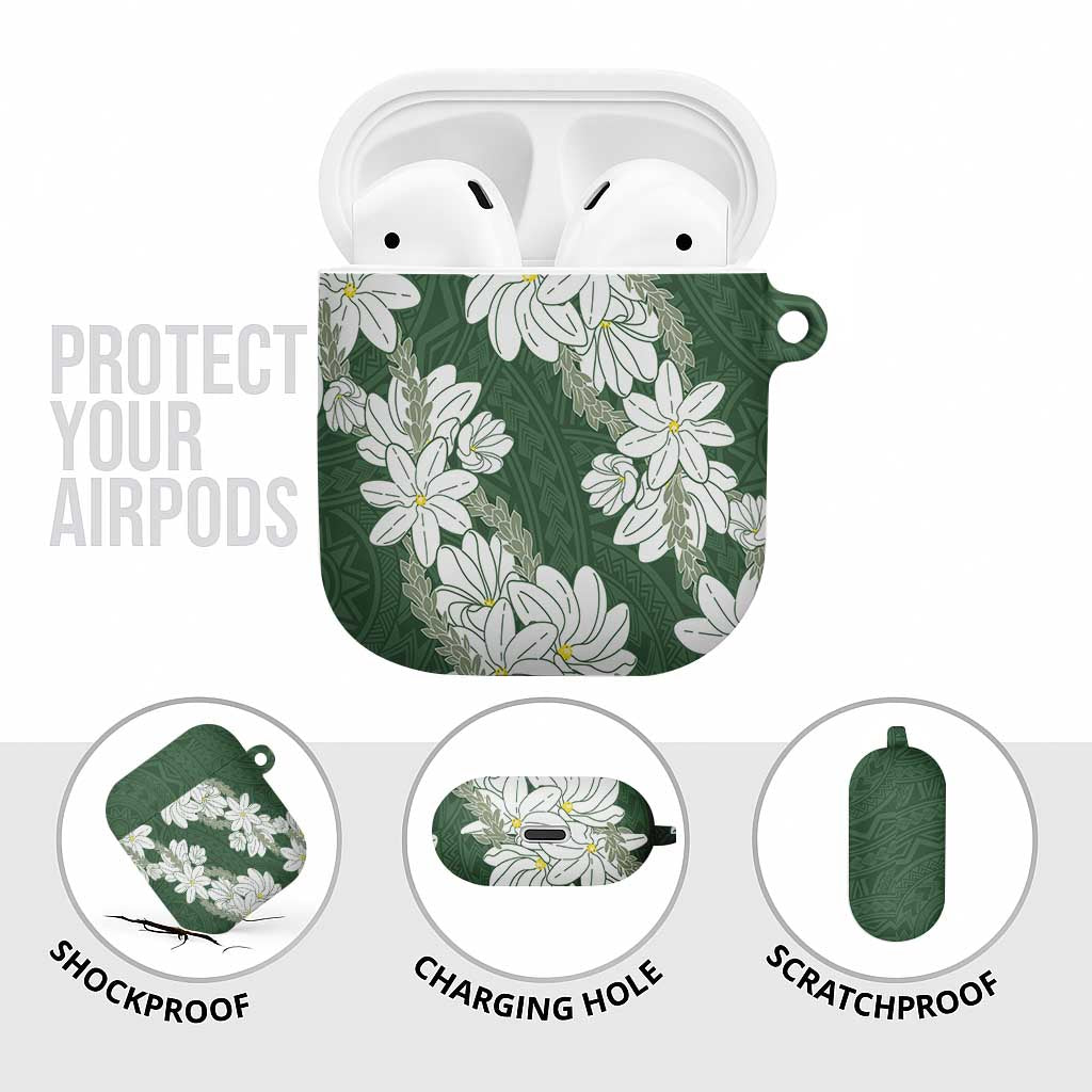 Ia Orana Tahiti Tiare AirPods Case Sage Green Lei - Polynesian Pride