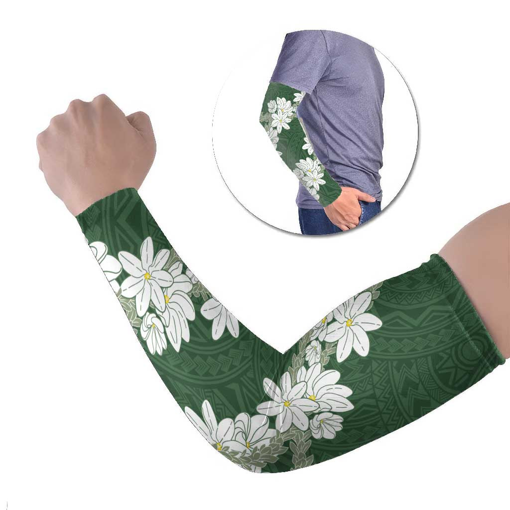Ia Orana Tahiti Tiare Arm Sleeves Sage Green Lei LT7 Set of 2 Sage Green - Polynesian Pride