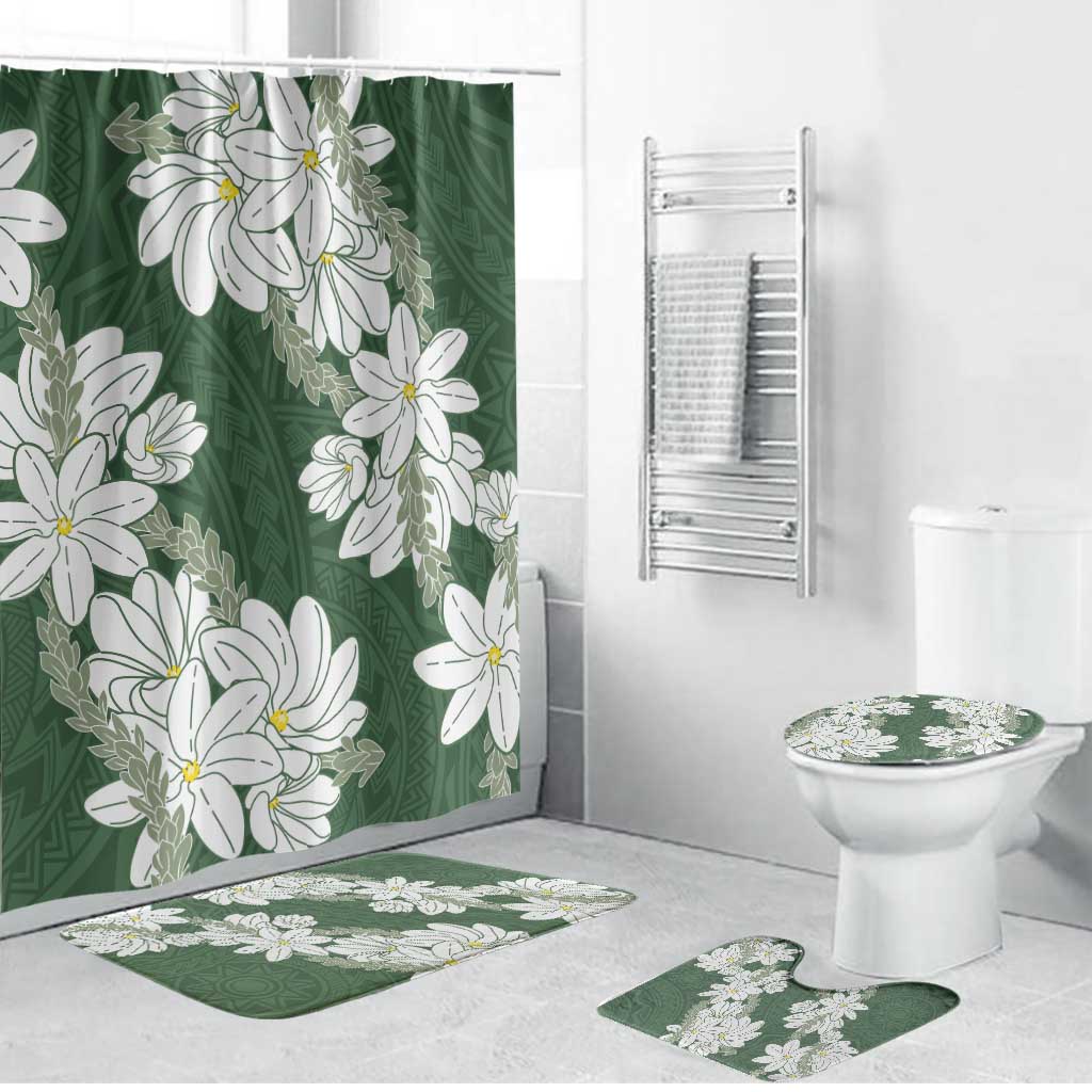 Ia Orana Tahiti Tiare Bathroom Set Sage Green Lei LT7 Bathroom Set (4 pcs) Sage Green - Polynesian Pride