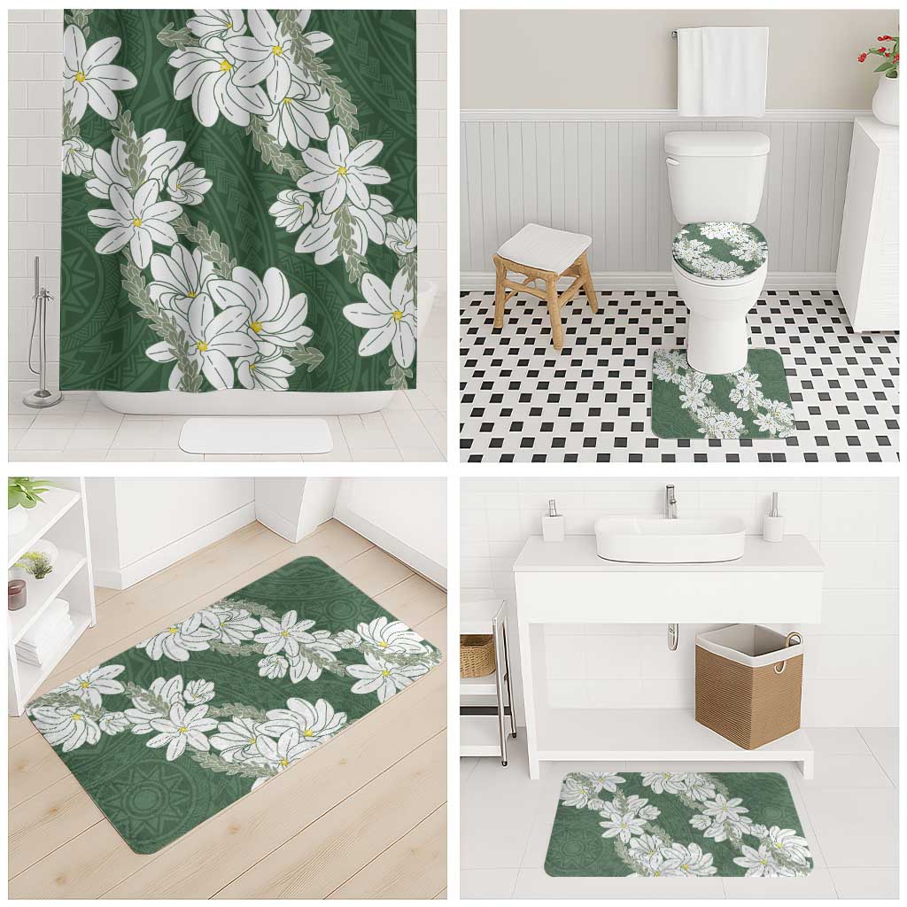 Ia Orana Tahiti Tiare Bathroom Set Sage Green Lei - Polynesian Pride