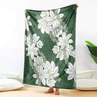 Ia Orana Tahiti Tiare Blanket Sage Green Lei - Polynesian Pride
