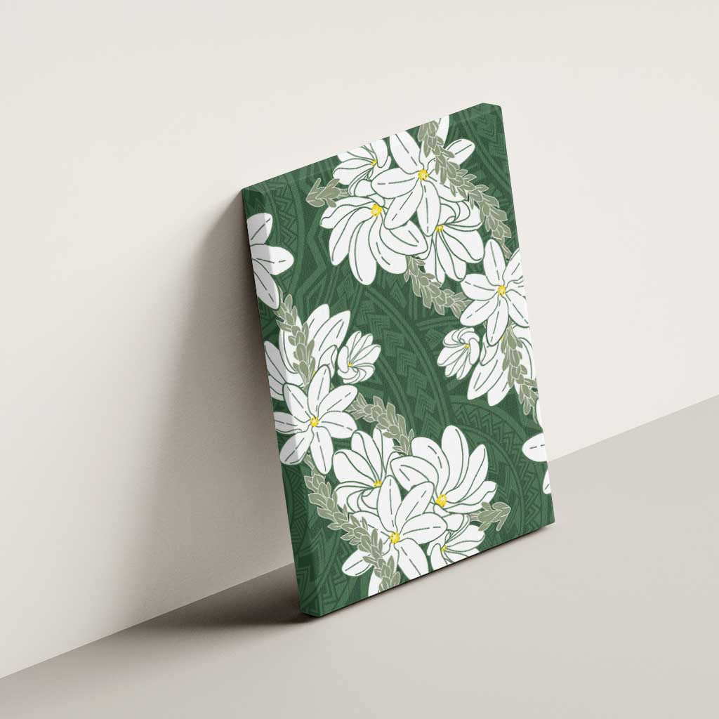 Ia Orana Tahiti Tiare Canvas Wall Art Sage Green Lei - Polynesian Pride