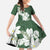 Ia Orana Tahiti Tiare Family Matching Off Shoulder Maxi Dress and Hawaiian Shirt Sage Green Lei - Polynesian Pride