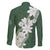 Ia Orana Tahiti Tiare Family Matching Off Shoulder Maxi Dress and Hawaiian Shirt Sage Green Lei - Polynesian Pride