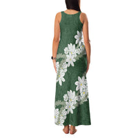 Ia Orana Tahiti Tiare Family Matching Tank Maxi Dress and Hawaiian Shirt Sage Green Lei - Polynesian Pride