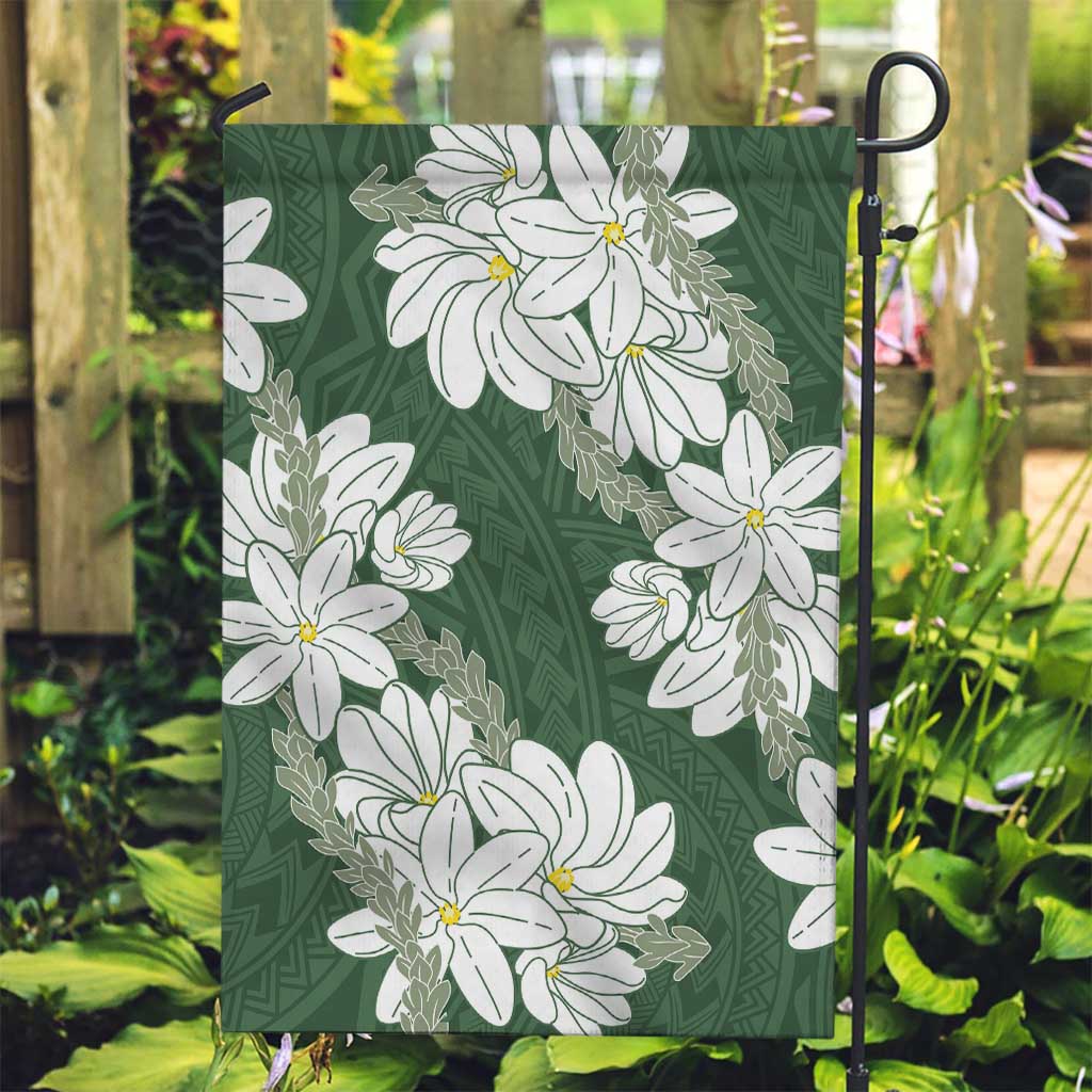 Ia Orana Tahiti Tiare Garden Flag Sage Green Lei - Polynesian Pride