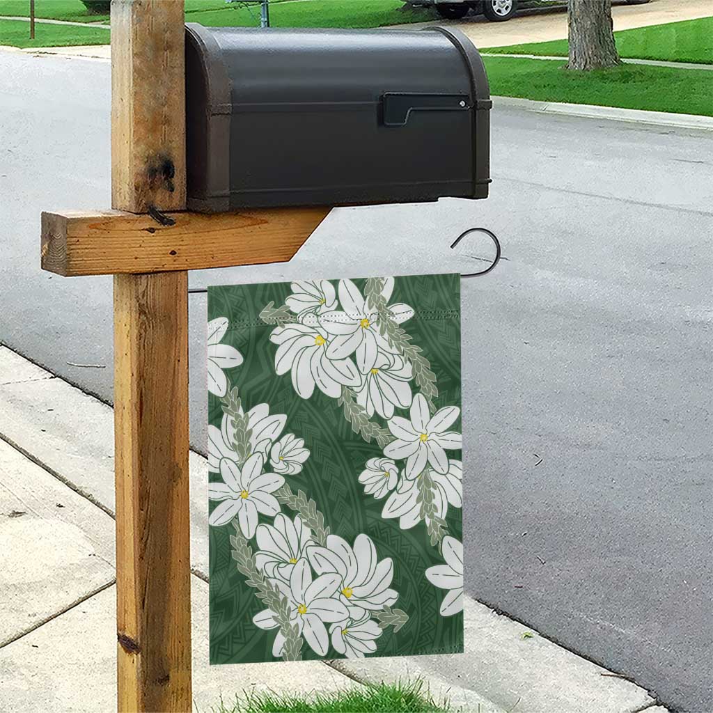 Ia Orana Tahiti Tiare Garden Flag Sage Green Lei - Polynesian Pride