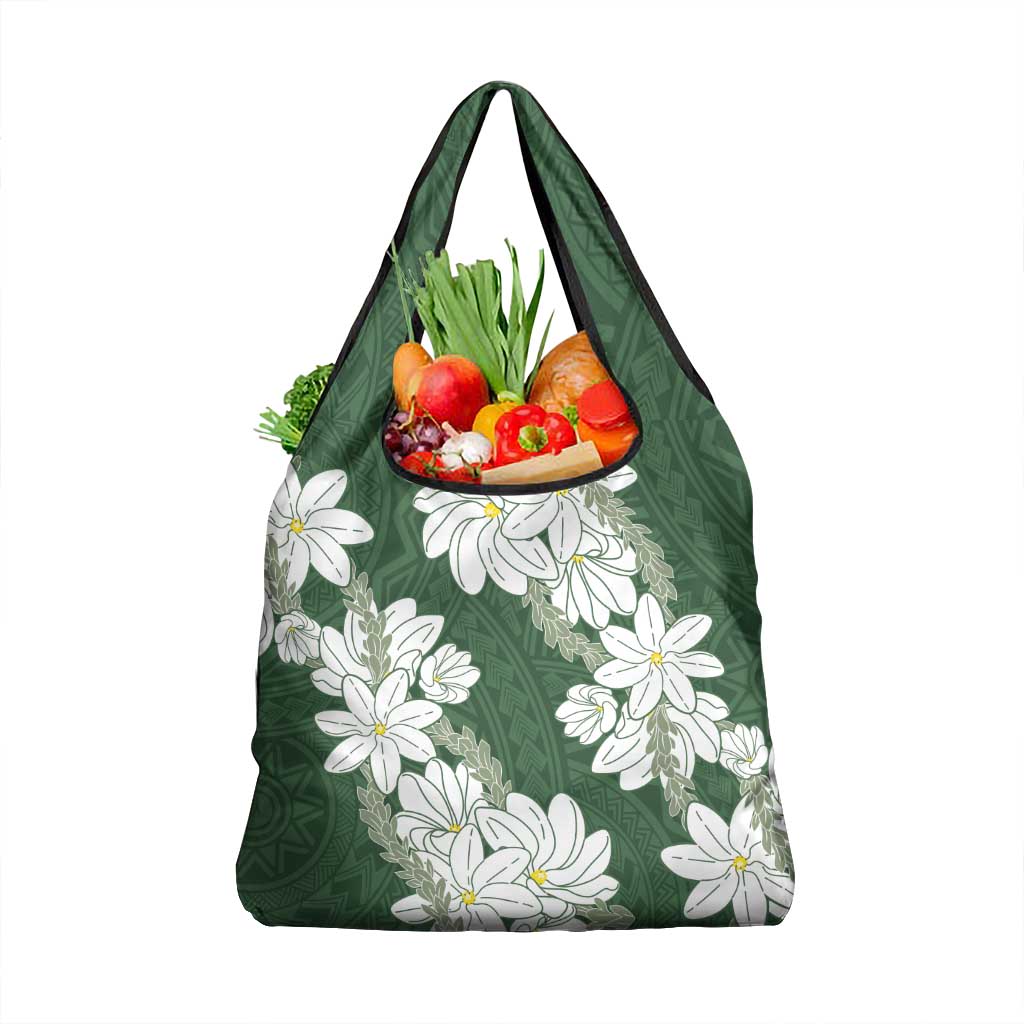 Ia Orana Tahiti Tiare Grocery Bag Sage Green Lei LT7 1-pack One Size Sage Green - Polynesian Pride