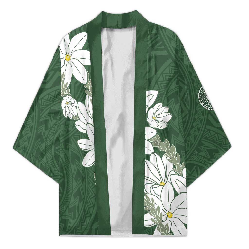 Ia Orana Tahiti Tiare Kimono Sage Green Lei - Polynesian Pride