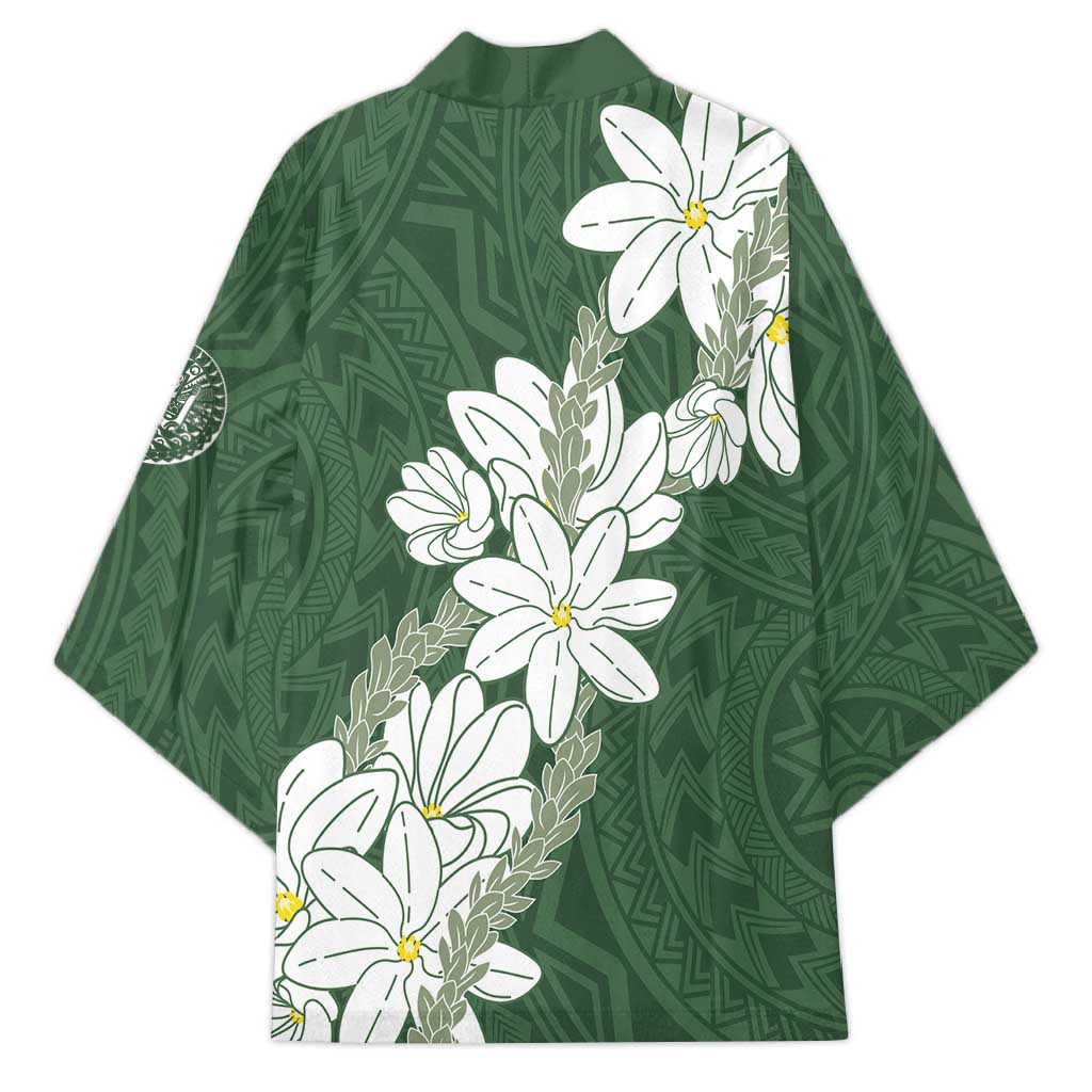 Ia Orana Tahiti Tiare Kimono Sage Green Lei - Polynesian Pride
