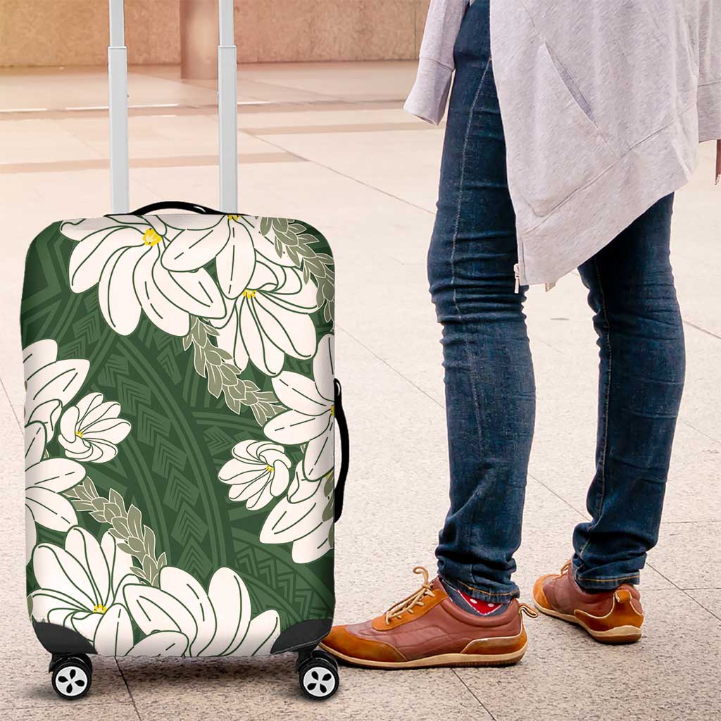 Ia Orana Tahiti Tiare Luggage Cover Sage Green Lei LT7 Sage Green - Polynesian Pride