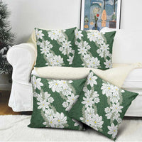 Ia Orana Tahiti Tiare Pillow Cover Sage Green Lei - Polynesian Pride