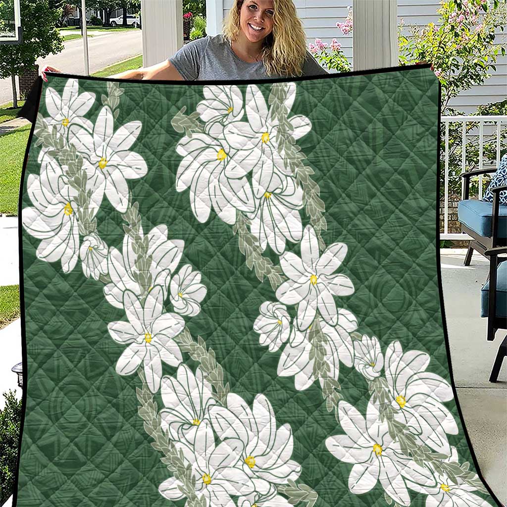 Ia Orana Tahiti Tiare Quilt Sage Green Lei LT7 Sage Green - Polynesian Pride
