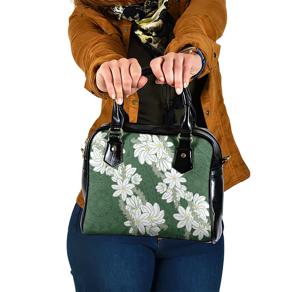 Ia Orana Tahiti Tiare Shoulder Handbag Sage Green Lei LT7 One Size Sage Green - Polynesian Pride