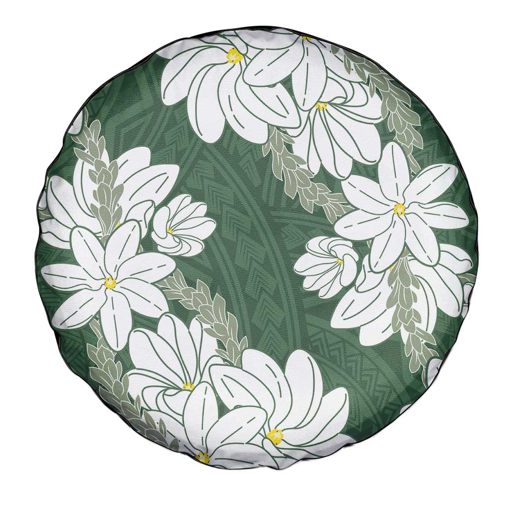 Ia Orana Tahiti Tiare Spare Tire Cover Sage Green Lei - Polynesian Pride