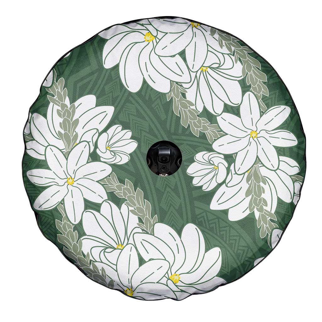 Ia Orana Tahiti Tiare Spare Tire Cover Sage Green Lei - Polynesian Pride