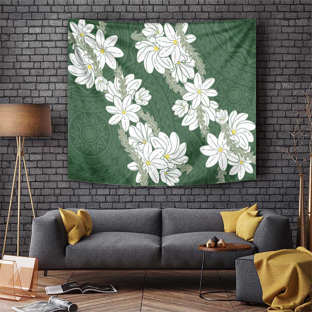 Ia Orana Tahiti Tiare Tapestry Sage Green Lei LT7 Sage Green - Polynesian Pride