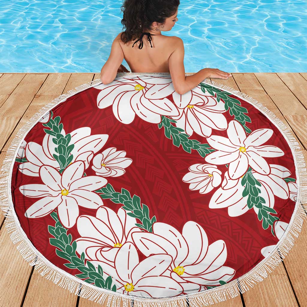 Ia Orana Tahiti Tiare Beach Blanket Crimson Lei LT7 - Polynesian Pride