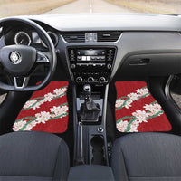 Ia Orana Tahiti Tiare Car Mats Crimson Lei LT7 Set 2pcs - Front Red - Polynesian Pride