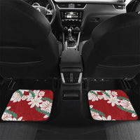 Ia Orana Tahiti Tiare Car Mats Crimson Lei LT7 Set 2pcs - Back Red - Polynesian Pride