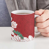 Ia Orana Tahiti Tiare Ceramic Mug Crimson Lei - Polynesian Pride