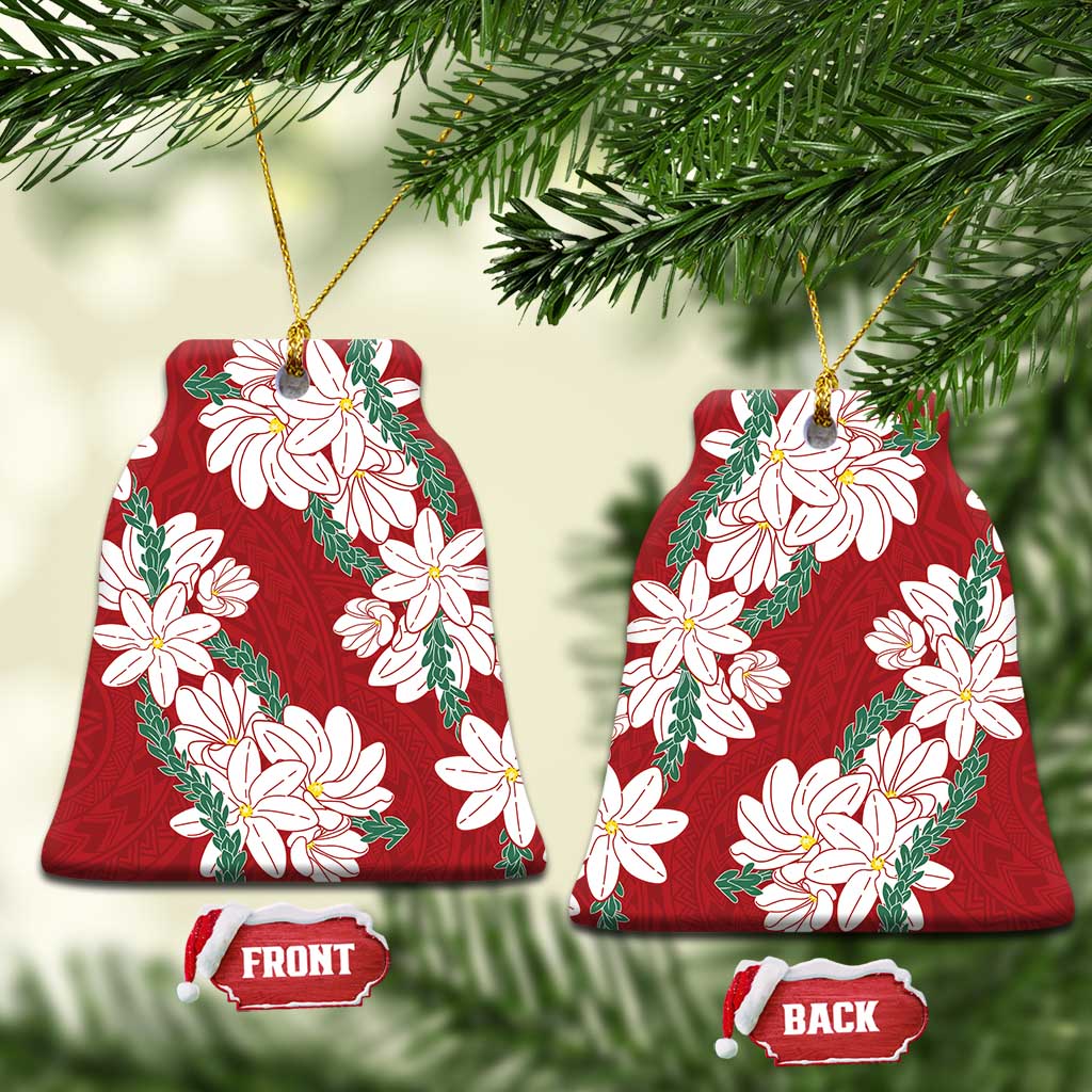 Ia Orana Tahiti Tiare Ceramic Ornament Crimson Lei - Polynesian Pride