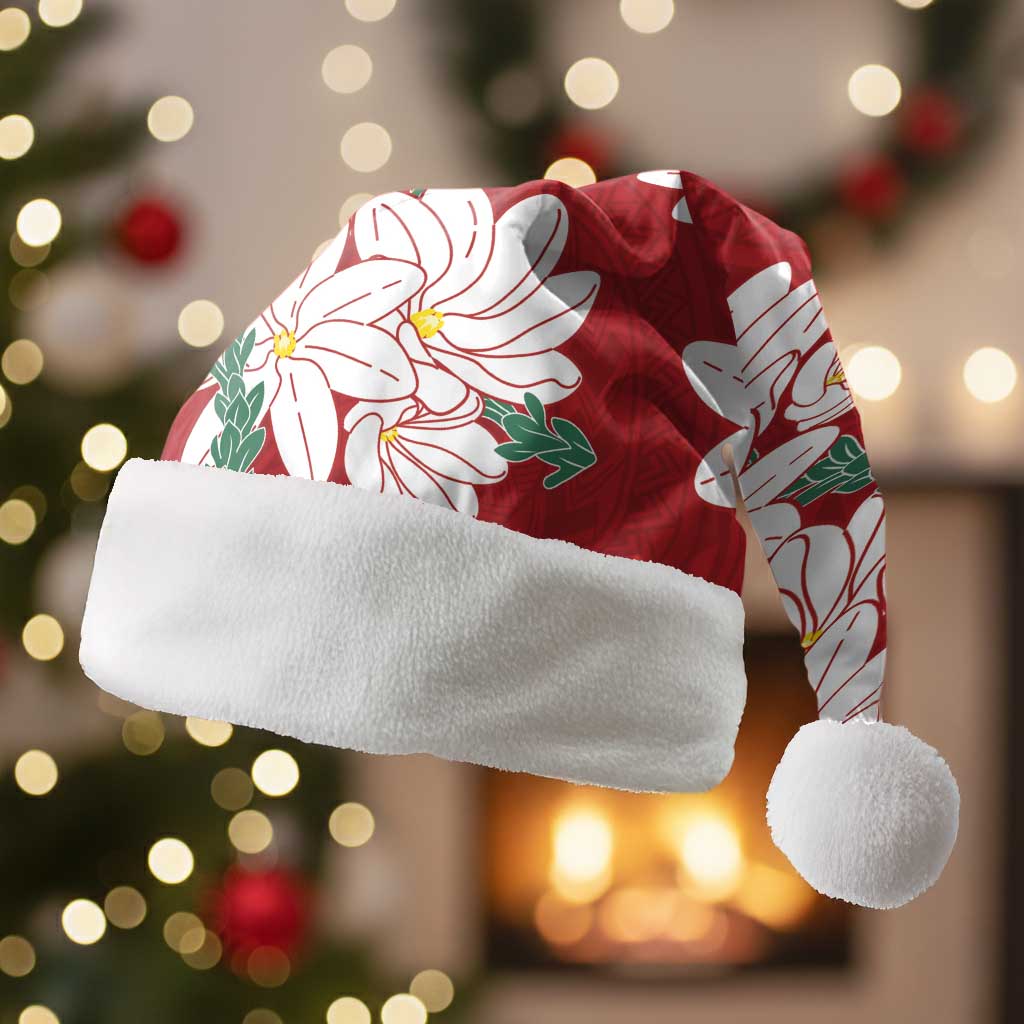 Ia Orana Tahiti Tiare Christmas Santa Hat Crimson Lei - Polynesian Pride