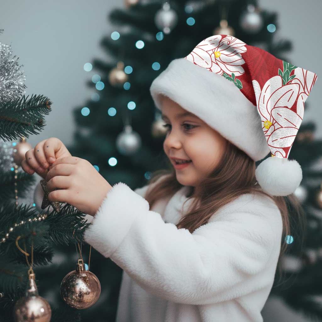 Ia Orana Tahiti Tiare Christmas Santa Hat Crimson Lei - Polynesian Pride