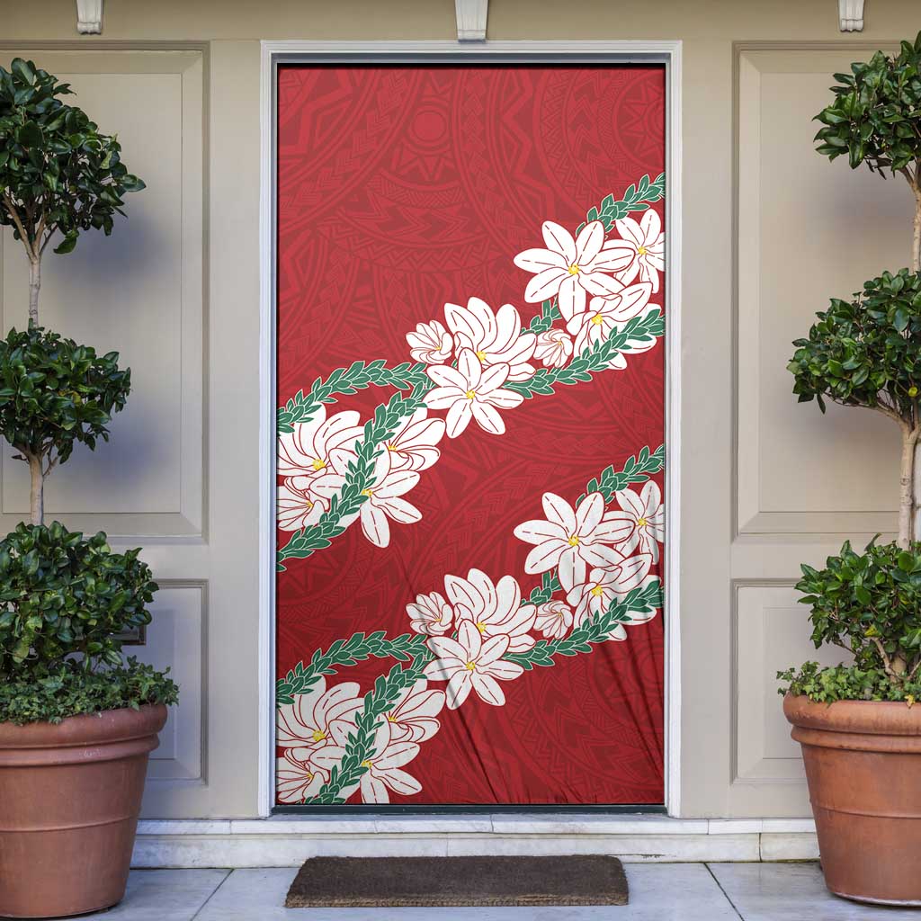 Ia Orana Tahiti Tiare Door Cover Crimson Lei LT7 Red - Polynesian Pride