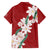 Ia Orana Tahiti Tiare Family Matching Off Shoulder Maxi Dress and Hawaiian Shirt Crimson Lei - Polynesian Pride