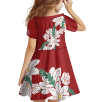Ia Orana Tahiti Tiare Family Matching Off Shoulder Short Dress and Hawaiian Shirt Crimson Lei LT7 - Polynesian Pride