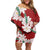 Ia Orana Tahiti Tiare Family Matching Off Shoulder Short Dress and Hawaiian Shirt Crimson Lei - Polynesian Pride