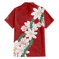 Ia Orana Tahiti Tiare Family Matching Puletasi and Hawaiian Shirt Crimson Lei LT7 - Polynesian Pride