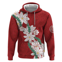 Ia Orana Tahiti Tiare Hoodie Crimson Lei - Polynesian Pride