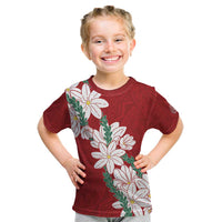 Ia Orana Tahiti Tiare Kid T Shirt Crimson Lei - Polynesian Pride