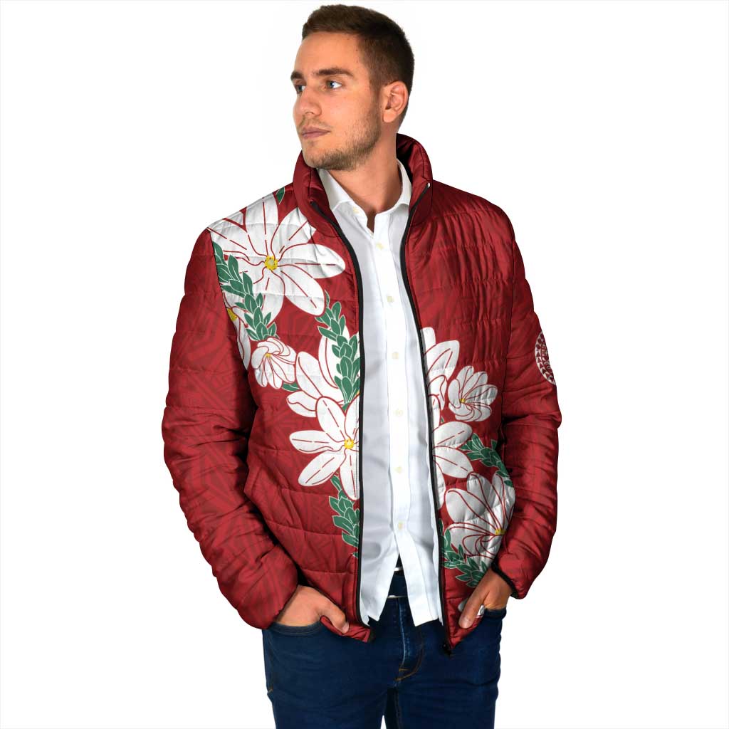 Ia Orana Tahiti Tiare Padded Jacket Crimson Lei - Polynesian Pride