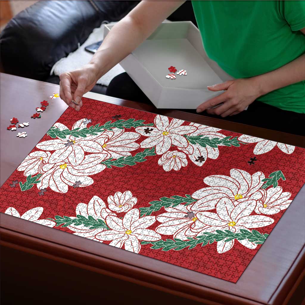 Ia Orana Tahiti Tiare Puzzle Crimson Lei - Polynesian Pride
