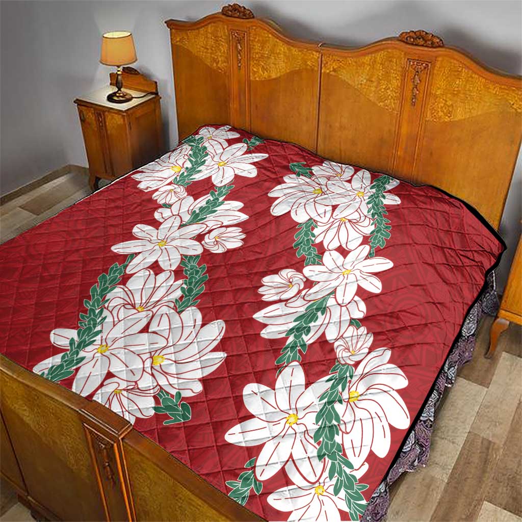 Ia Orana Tahiti Tiare Quilt Crimson Lei LT7 - Polynesian Pride