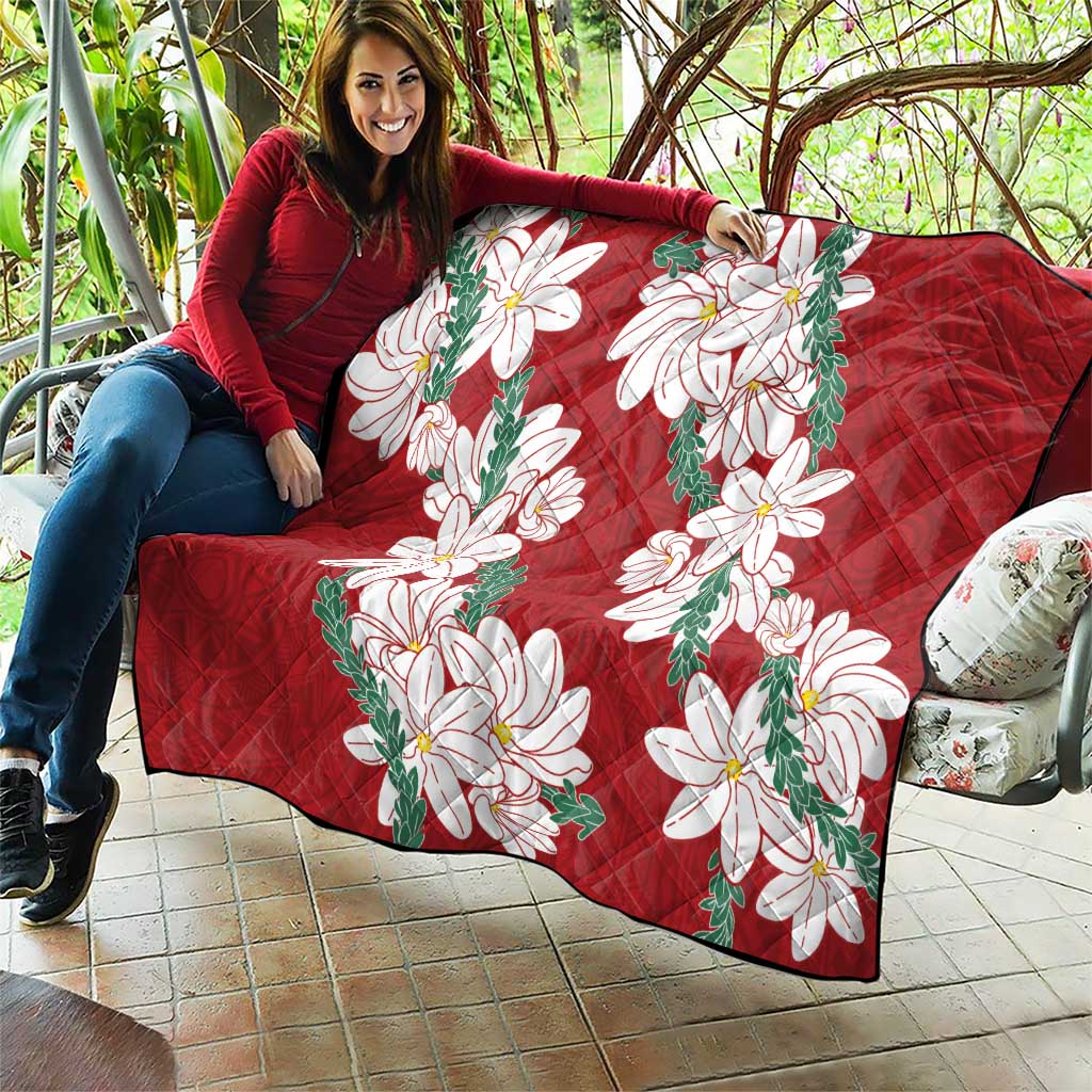 Ia Orana Tahiti Tiare Quilt Crimson Lei LT7 - Polynesian Pride
